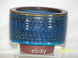 Wilhelm Kage Listed Master Ceramist Farsta Hand Crafted Rare Glaze Stem BaseBowl