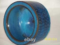 Wilhelm Kage Listed Master Ceramist Farsta Hand Crafted Rare Glaze Stem BaseBowl