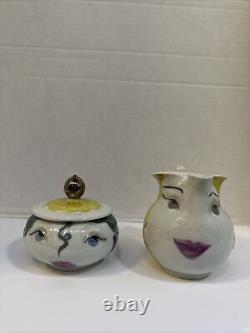 William Alexander Studio Art Pottery Creamer & Sugar Bowl Vintage Signed Rare