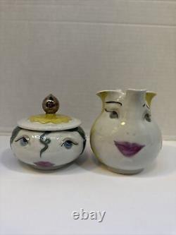 William Alexander Studio Art Pottery Creamer & Sugar Bowl Vintage Signed Rare