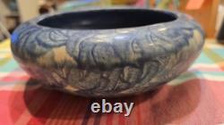 Zanesville Peters & Reed Arts & Crafts Landsun Bowl Matte Blue Grey Glaze 7.7