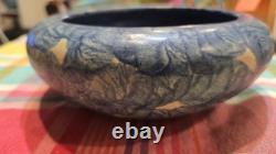 Zanesville Peters & Reed Arts & Crafts Landsun Bowl Matte Blue Grey Glaze 7.7