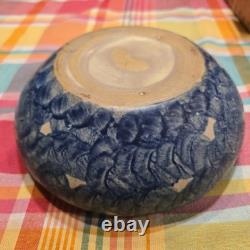 Zanesville Peters & Reed Arts & Crafts Landsun Bowl Matte Blue Grey Glaze 7.7