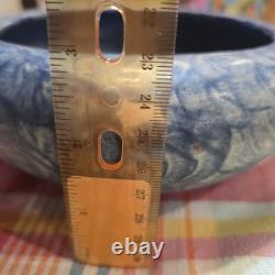 Zanesville Peters & Reed Arts & Crafts Landsun Bowl Matte Blue Grey Glaze 7.7